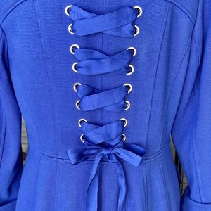 INC Modern Mix Bright Blue Coat Size Med NWT